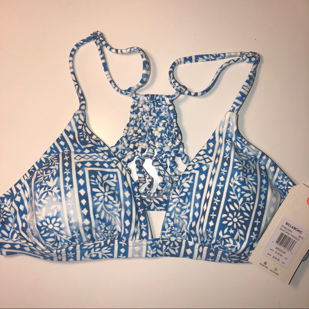 Blue and White Billabong Swim Top